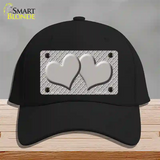 Grey White Quatrefoil Grey Center Hearts Novelty License Plate Hat Cotton / Black