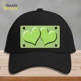 Lime Green White Quatrefoil Lime Green Center Hearts Novelty License Plate Hat Cotton / Black