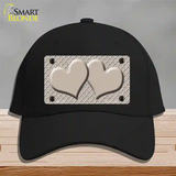 Tan White Quatrefoil Tan Center Hearts Novelty License Plate Hat Cotton / Black