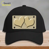 Gold White Quatrefoil Gold Center Hearts Novelty License Plate Hat Cotton / Black