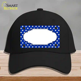 Scallop Blue White Polka Dot Novelty License Plate Hat Cotton / Black