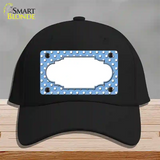 Scallop Light Blue White Polka Dot Novelty License Plate Hat Cotton / Black