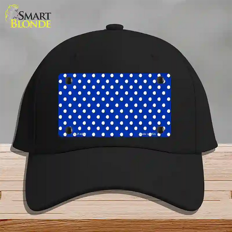 Blue Polka Dot Novelty License Plate Hat Cotton / Black