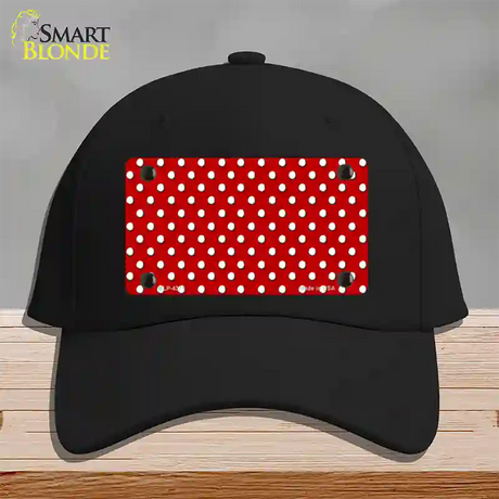 Red Polka Dot Novelty License Plate Hat Cotton / Black