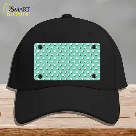 Mint Polka Dot Novelty License Plate Hat Cotton / Black