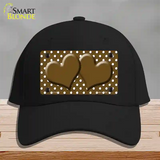 Brown White Polka Dot Center Hearts Novelty License Plate Hat Cotton / Black