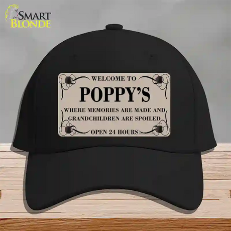 Welcome To Poppys Novelty License Plate Hat Cotton / Black