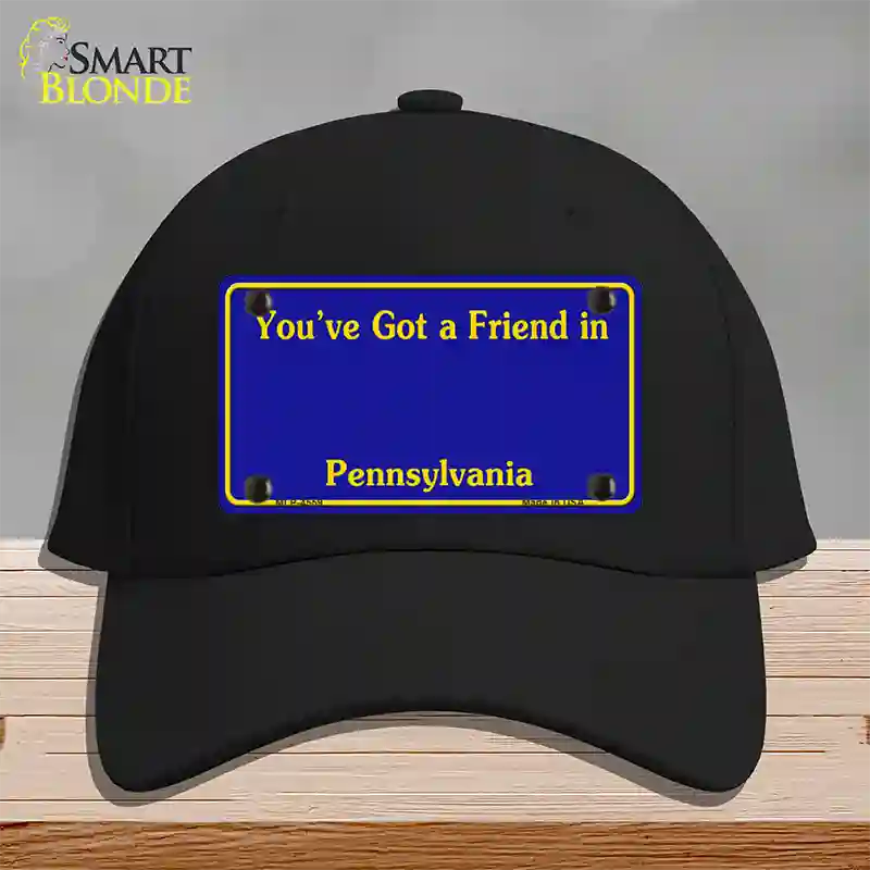 Pennsylvania Blue State Blank Novelty License Plate Hat Cotton / Black