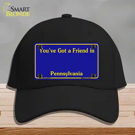 Pennsylvania Blue State Blank Novelty License Plate Hat Cotton / Black