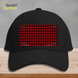 Red Black Houndstooth Novelty License Plate Hat Cotton / Black