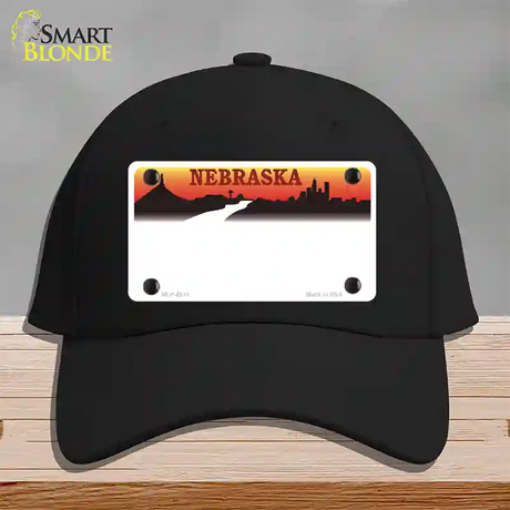Nebraska Amber State Blank Novelty License Plate Hat Cotton / Black