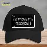 Flip Me Over Metal Novelty License Plate Hat Cotton / Black