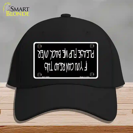 Flip Me Over Metal Novelty License Plate Hat Cotton / Black
