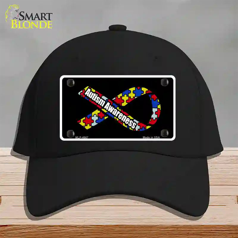 Autism Awareness Ribbon Novelty License Plate Hat Cotton / Black