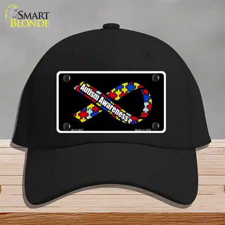 Autism Awareness Ribbon Novelty License Plate Hat Cotton / Black