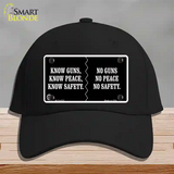 Know Guns, Know Peace, Know Safety Novelty License Plate Hat Cotton / Black