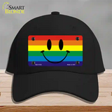 Smiley Face Novelty License Plate Hat Cotton Black