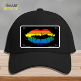 Lips Novelty License Plate Hat Cotton Black
