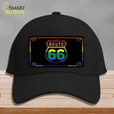 Route 66 Rainbow Flag Novelty License Plate Hat Cotton / Black