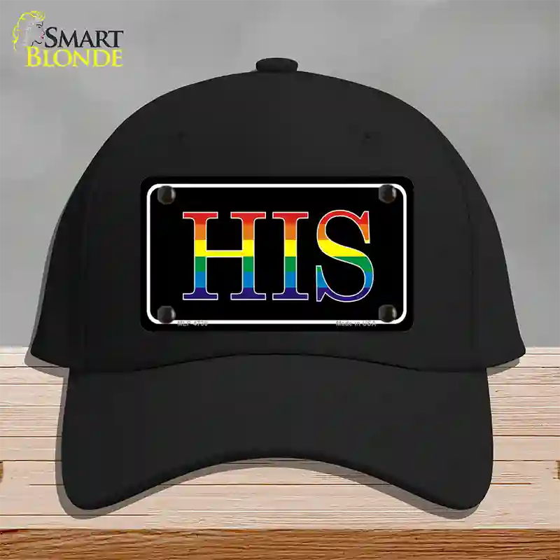 His Rainbow Novelty License Plate Hat Cotton Black