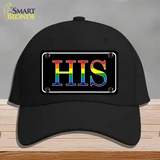 His Rainbow Novelty License Plate Hat Cotton Black