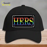 Hers Rainbow Novelty License Plate Hat Cotton Black