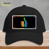Thumbs Up Novelty License Plate Hat Cotton Black