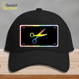 Scissors Novelty License Plate Hat Cotton Black