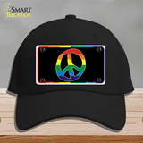 Peace Sign Novelty License Plate Hat Cotton Black