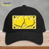 Yellow Light Yellow Heart Large Chevron Novelty License Plate Hat Cotton / Black