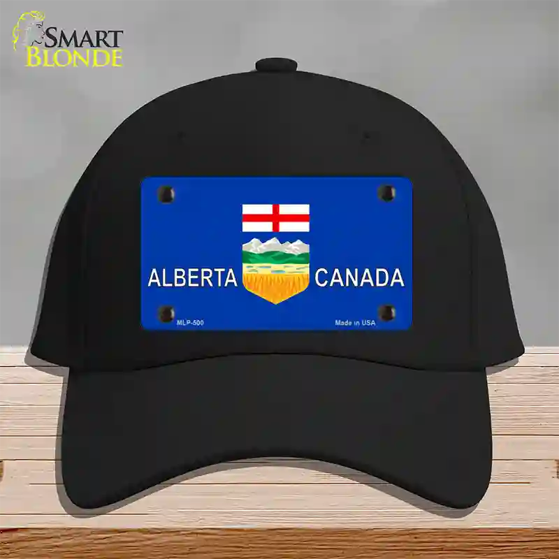 Alberta Canada Novelty License Plate Hat Cotton / Black