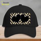 Gold Black Chevon Hearts Novelty License Plate Hat Cotton / Black
