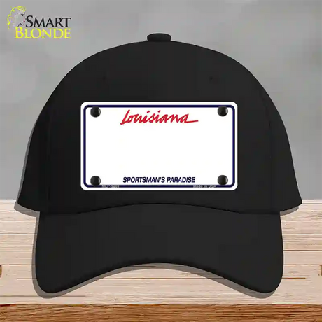 Louisiana Sportsman Blank Plate Novelty License Plate Hat Cotton / Black