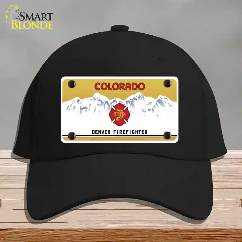 Denver Fire Fighter Novelty License Plate Hat Cotton / Black