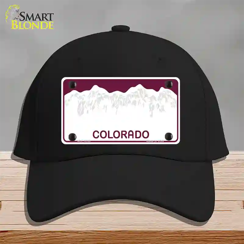 Colorado State Blank Novelty License Plate Hat Cotton / Black