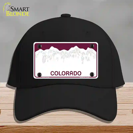 Colorado State Blank Novelty License Plate Hat Cotton / Black
