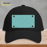 Tiffany Blue White Quatrefoil Novelty License Plate Hat Cotton / Black