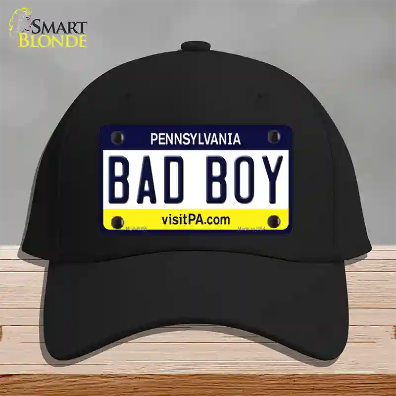 Bad Boy Pennsylvania State Novelty License Plate Hat Cotton / Black