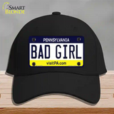 Bad Girl Pennsylvania State Novelty License Plate Hat Cotton / Black