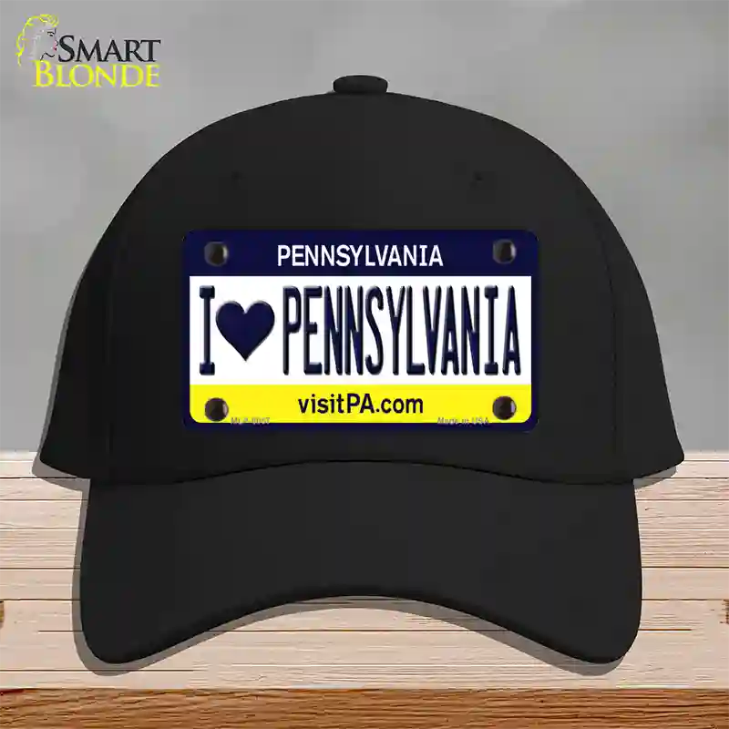 I Love Pennsylvania State Novelty License Plate Hat Cotton / Black