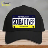 Scuba Diver Pennsylvania State Novelty License Plate Hat Cotton / Black