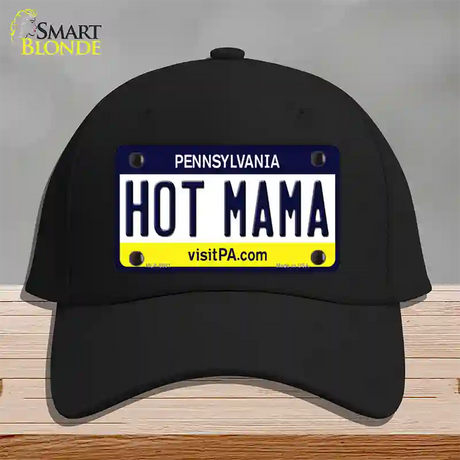 Hot Mama Pennsylvania State Novelty License Plate Hat Cotton / Black