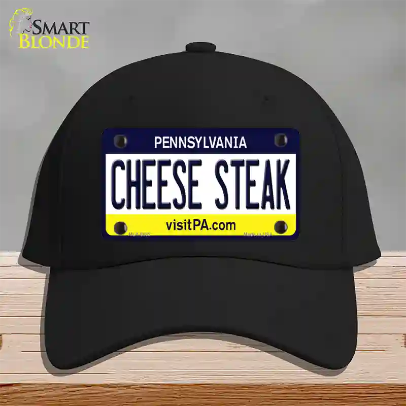 Cheese Steak Pennsylvania State Novelty License Plate Hat Cotton / Black
