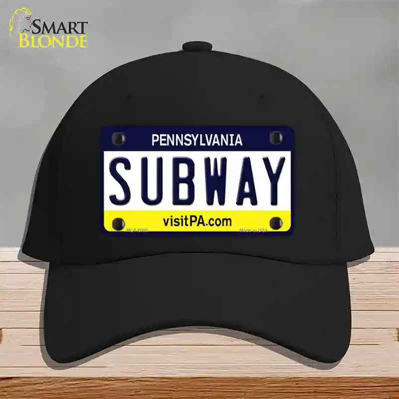 Subway Pennsylvania State Novelty License Plate Hat Cotton / Black