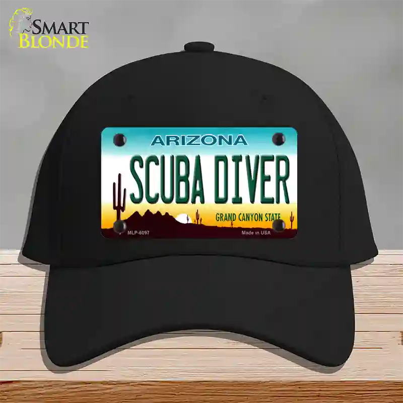 Arizona Scuba Diver Novelty License Plate Hat Cotton / Black