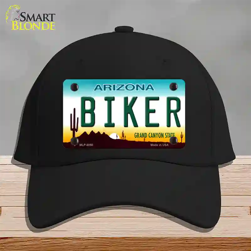 Arizona Biker Novelty License Plate Hat Cotton / Black