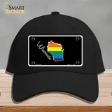 Wisconsin Rainbow Novelty License Plate Hat Cotton / Black