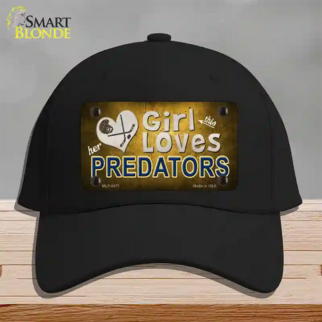 This Girl Loves Her Predators Novelty License Plate Hat Cotton / Black