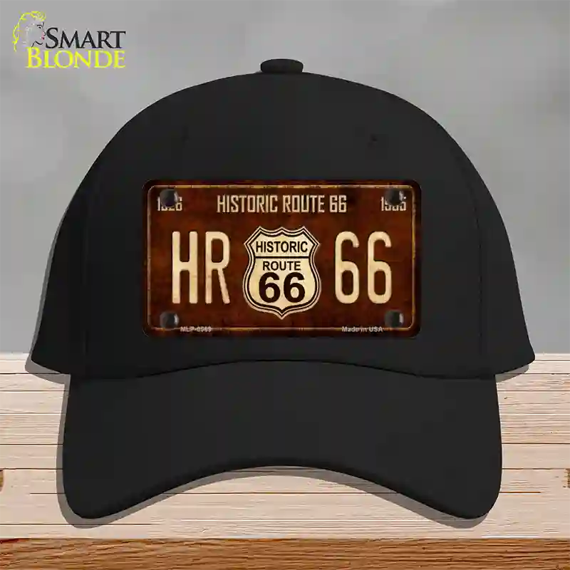 Historic Route 66 Vintage Novelty License Plate Hat Cotton Black