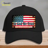 In God We Trust American Flag Novelty License Plate Hat Cotton / Black